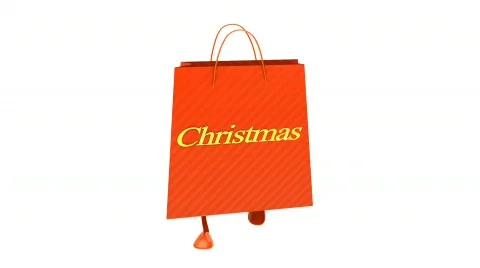 Walking red xmas bag Video stock 273153