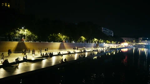 Walking by the River in the City Stock Footage 58792126