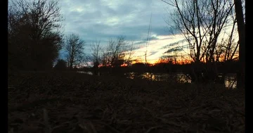 Walking at the river Stock Footage 85404352