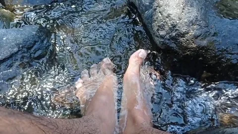 Walking in the river Stock Footage 330208761