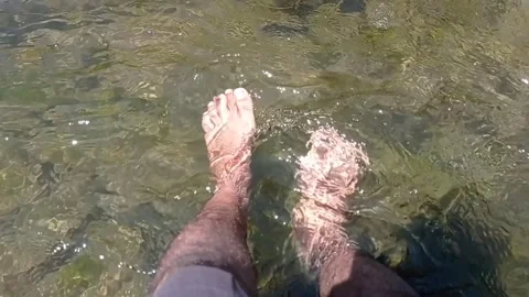 Walking in the river Video stock 330208780