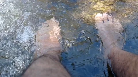 Walking in the river Stock Footage 330208891