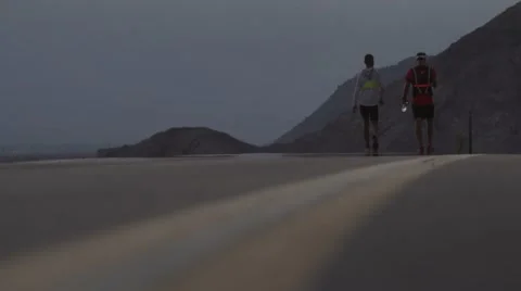 Walking on the road Stock Footage 40634195