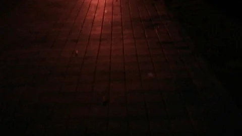 Walking on road in night view Stock Footage 97064792