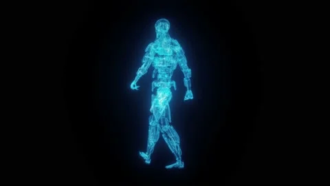 Walking Robot Hologram Vidéo 172228147