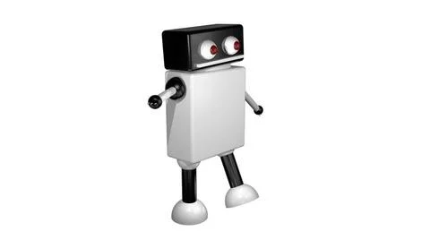 Walking robot on isolated background. 3D rendering Walking robot on isolat... Stock Photos