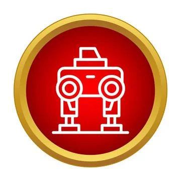Walking robot machine learning automation technology icon Stock Illustration
