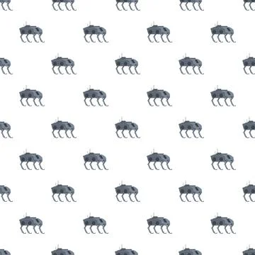 Walking robot seamless pattern representing future technology Stock Illustration