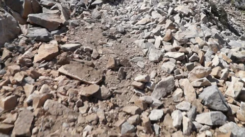 Walking on a rocky path Stock Footage 28000131