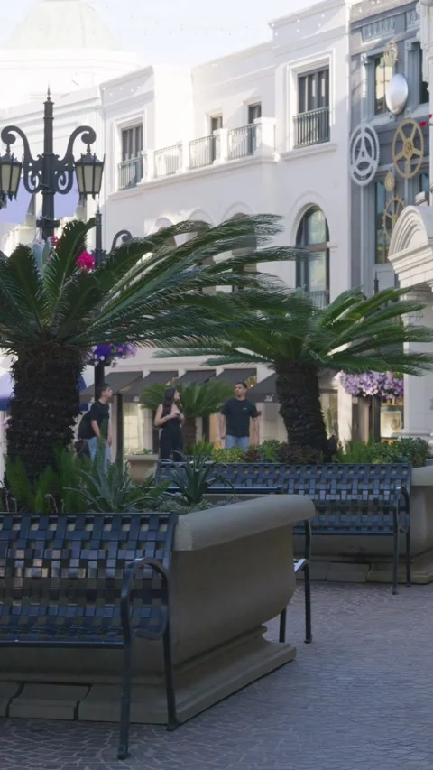 Walking Rodeo Drive Via Rodeo Luxury Shopping Street Los Angeles Vertical Stock Footage 332684131