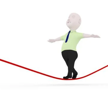Walking on rope. Stock Illustration