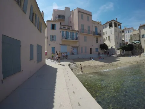 Walking by Saint Tropez beaches - Timelapse Stock Footage 72160757