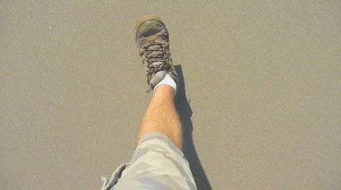 Walking on Sand Stock Footage 813954