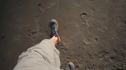 Walking On Sand Stock Footage 47363172