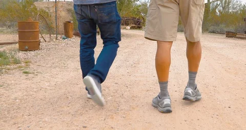 Walking on a Sand Stock Footage 124188553