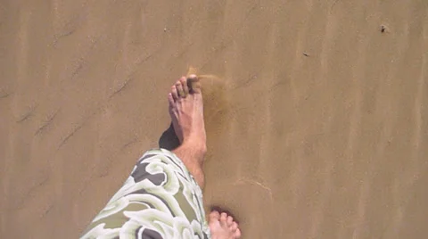 Walking in the Sand POV Stock Footage 24091152