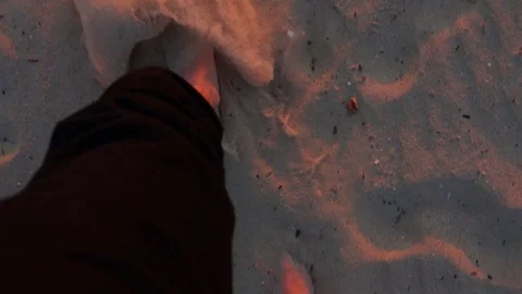 Walking in Sand In Slow Motion Video stock 69739542