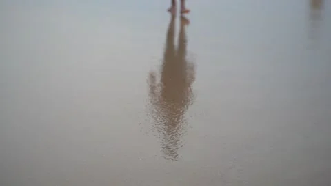 Walking in the sandy beach Stock Footage 146394156