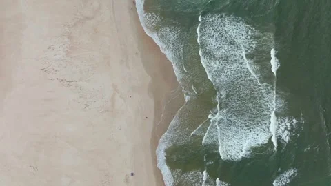 Walking on sandy ocean rip tide Bribie Island Kings Beach Sunshine Coast Stock Footage 278097205