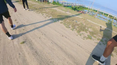 Walking on a Sandy Pathway Video stock 303626825