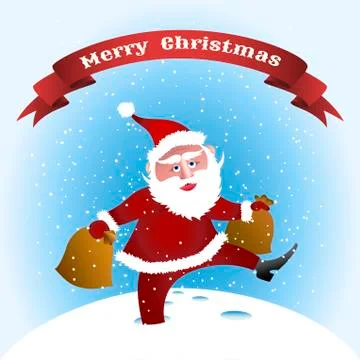 Walking santa Stock Illustration