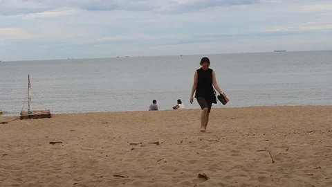 Walking on the sea Stock Footage 91241522