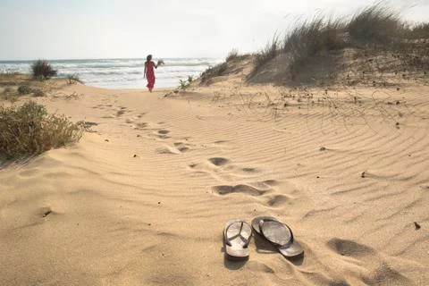 Walking to the sea Stock Photos