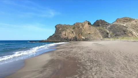 Walking on the seashore of a pristine beach Stock Footage 271244330