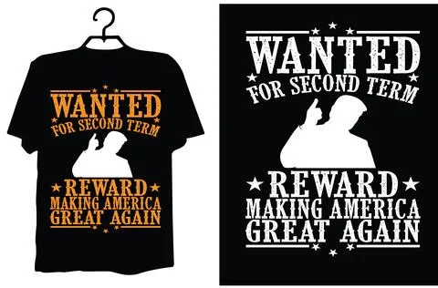 Walking for second term reward making america great again t shirt design Stock Illustration