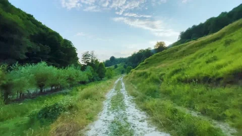 Walking on a Shire like road Stock Footage 159724445