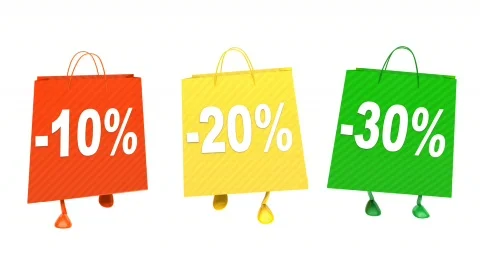 Walking  shopping bags 01 Loop Video stock 289047