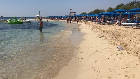 Walking on the Shore. Walking at the Beach Stock Footage 117066727