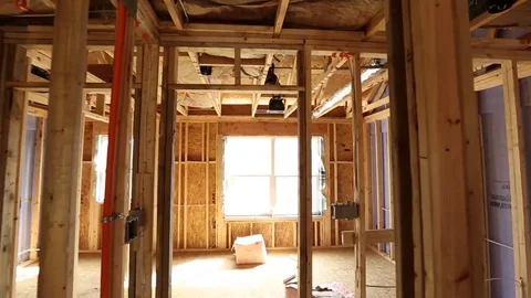 Walking Shot - New Construction Interior Stock Footage 81750964