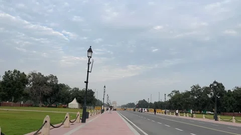Walking Shot Timelapse of India gate from rajpath in New Delhi, India Stock Footage 291917255