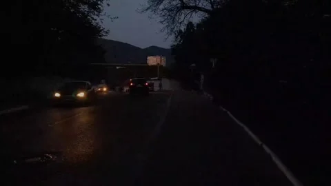 Walking on the side of the road Stock Footage 316942013