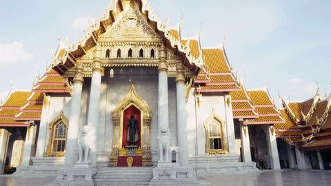 Walking Side to Side - Wat Benchamabophit - Marble Temple Stock Footage 101454880