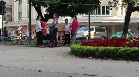 Walking on the sidewalk Stock Footage 58626069