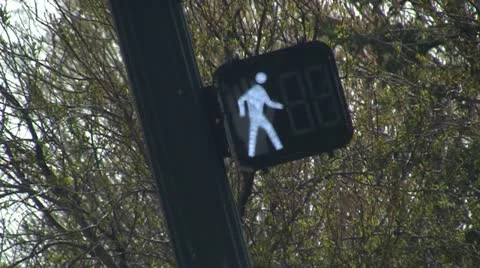 Walking sign counting down tilted left Stock Footage 10890943