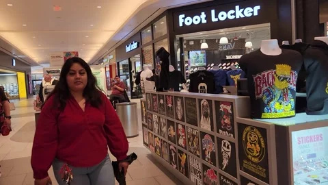 Foot Locker sportswear retailer, shoppin, Stock Video