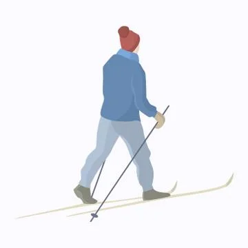 Walking skier illustration Stock Illustration