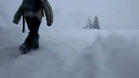 Walking in the snow Video stock 10726939