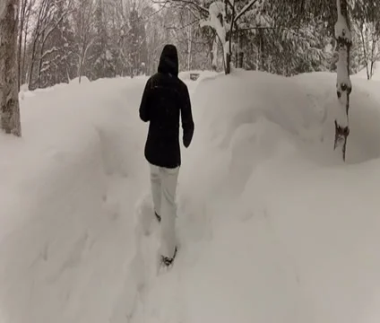 Walking in the snow Video stock 33606814