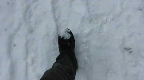 Walking in the snow Stock Footage 58161695