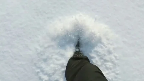 Walking in the snow Stock-Footage 71291259