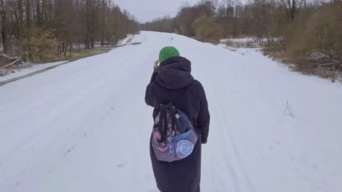 Walking in the snow Stock Footage 148501868