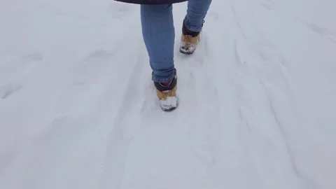Walking in the snow Video stock 148577446