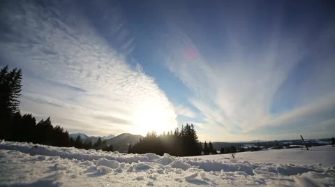 Walking in a snow landscape Stock Footage 48601122