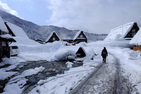 Walking on the snow Stock Photos