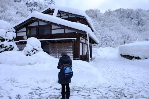 Walking on the snow Stock Photos