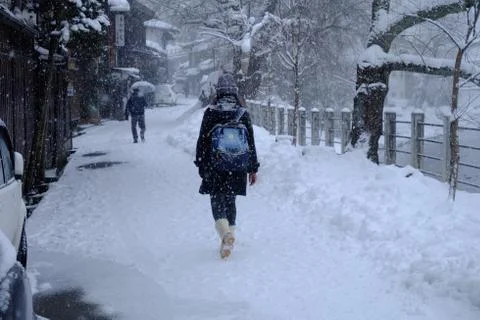 Walking on the snow Stock Photos